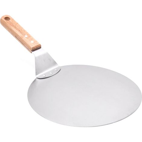 Pelle à Pizza en Acier Inoxydable 10 Pouces, Manche en Bois pour Cuisson et Service - Accessoire de Cuisine Professionnel (1/5)