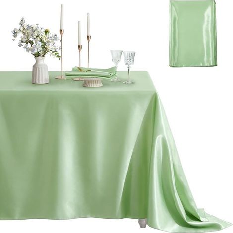 Tischdecke Satintischdecke Rechteckige, seidig weiche Tischdecke Lila Tischdecke Polyestertischdecke für Hochzeitsbankette und Restauranttischdek (1/5)