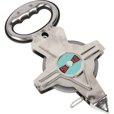 Mètre ruban 50 m en acier inoxydable auto-enroulant métrique pour bâtiment et arpentage (1/5)