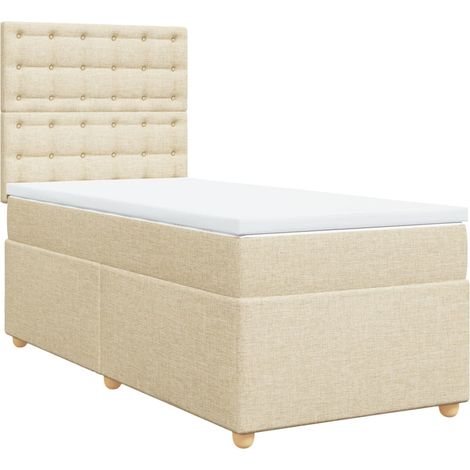Maison Exclusive - Boxspringbett mit Matratze Creme 100x200 cm St