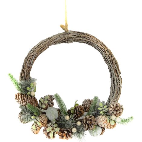 Ghirlanda natalizia bianca corona porta coroncina di natale