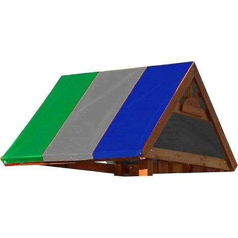 Couverture pour toboggan et cabane de jeux, auvent, abri de jeux, bâche de rechange pour aire de jeux, protection solaire pour enfants, vert, gris, bleu (1/5)
