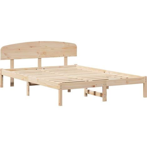 Lit double,Lit adulte,Cadre de lit Marron 160 x 200 cm Bois de pin massif CFW1736770 (1/5)