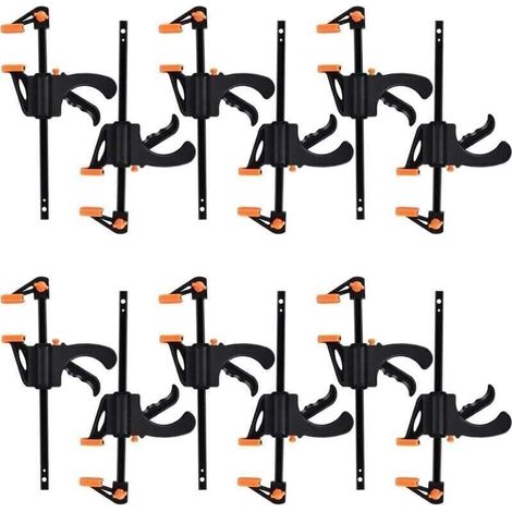 10 Pièces Serres-joints à Une Main ,Pince de Table à cliquet, Pince de serrage à Dégagement Rapide Rapide à Cliquet à Libération, Clamp Barre de Fixation pour Bois, Collier Serrage Plastique (1/4)