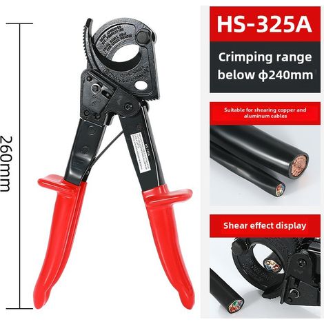 Großhandel ab Werk: Ratschen-Kabelschneider, Bolzenschneider HS-325a, manuelle Schneidzange, Kabelwerkzeug (HS-325a) (1/4)