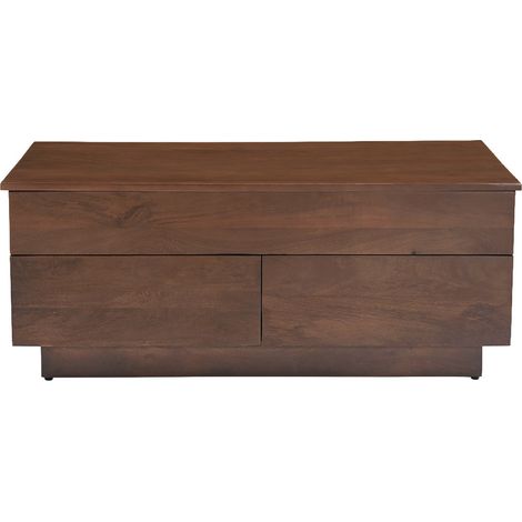 Tavolino rialzabile rettangolare in legno scuro di mango massiccio L102 cm NEXO (1/4)