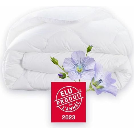 Couette 220x240 cm DODO CHAMPS DE LIN - Chaude - 450G/m² - Couette 2 personnes -Douce et Chaude -Anti-acariens Antibactériens (1/5)