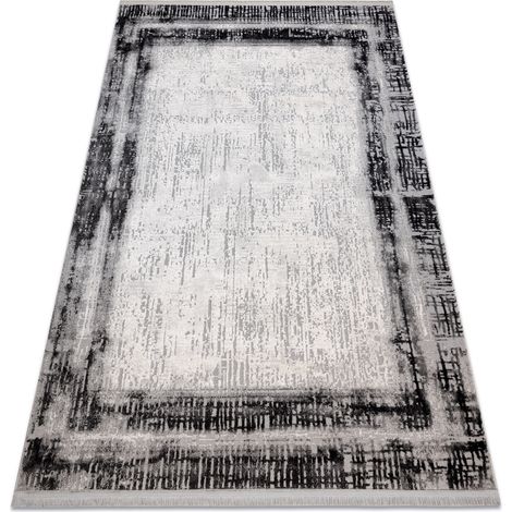Tapis TULS structural, franges  51235 vintage, cadre anthracite grey 120x170 cm