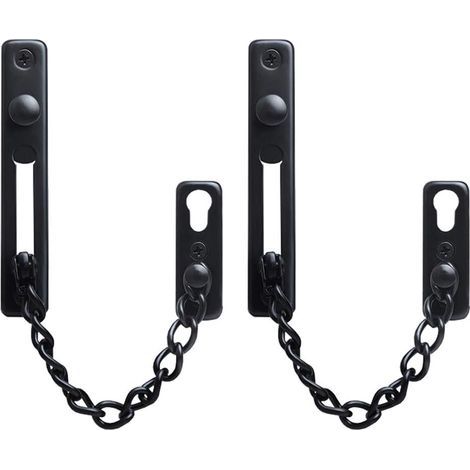 Cerrojo de cadena deslizante de acero inoxidable, cadena de seguridad para puerta de 2 piezas, cerradura de puerta antirrobo, cerradura de cadena para puerta de chapa con tornillos, para puertas de ja (1/4)
