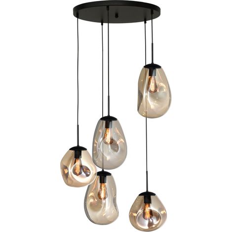 Lampe suspendue Vide Lava 5x verre doré - 2762-05-50-5-02-0001