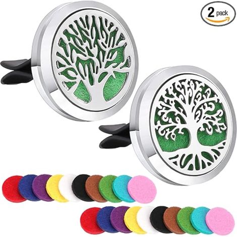 Aromathérapie Huiles Essentielles Diffuseur, Clip de Ventilation de Aromatherapy, Voiture avec Feutre Pads, Désodorisants pour Auto (Sans Huile) (1/5)