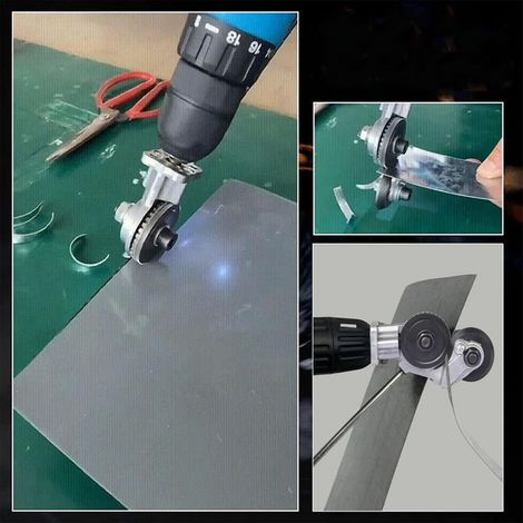 Umrüstzubehör für elektrische Bohrmaschinen zur elektrischen Blechschere, Blechschneidwerkzeug für elektrische Bohrmaschinen, kompatibel mit Lithium-Elektrobohrmaschinen. (1/5)
