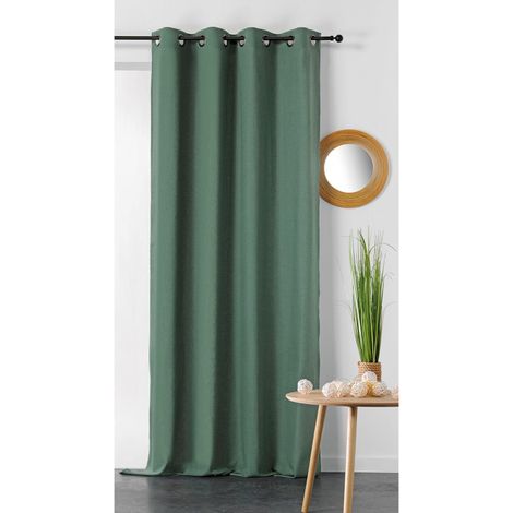 Rideau en coton et chanvre Vert 135x240 cm (1/2)