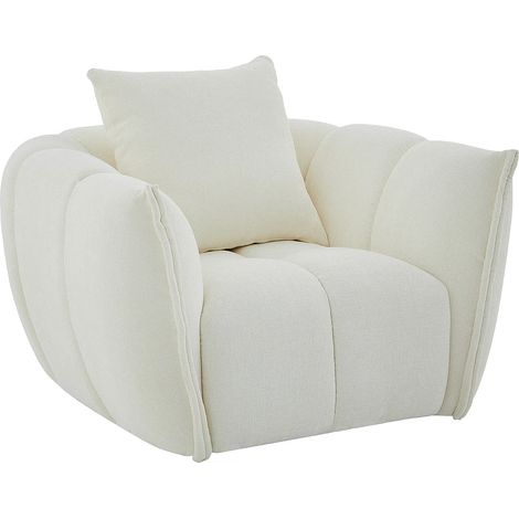 Fauteuil pivotant en tissu texturé beige GONOLON (1/5)