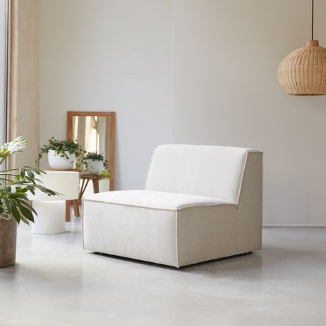 Chauffeuse modulable Dario en tissu beige (1/5)