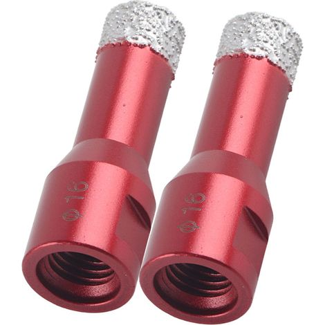 Lot de 2 forets diamantés M14 à filetage femelle pour meuleuse d'angle, pour carrelage céramique, 16 mm (1/5)