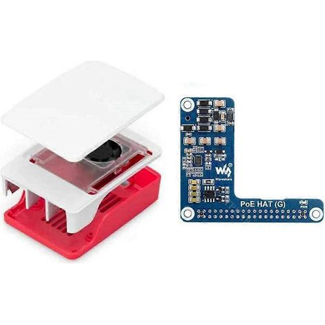 Waveshare PoE-Erweiterungskarte für Raspberry Pi 5 mit Kühlgehäuse, kompatibel mit dem Netzwerkstandard IEEE 802.3af/at (1/5)