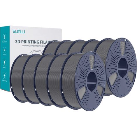 Filamento PLA per stampa 3D, 10 rotoli, peso netto 1 kg, temperatura di stampa 200-210 °C (1/2)