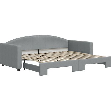 Maison Exclusive - Tagesbett Ausziehbar Hellgrau 90x200 cm Stoff