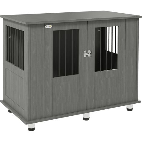 Dog Crate Table for Medium and Large Dogs with Magnetic Door for Indoor Use, 95 x 55 x 75 cm, Grey