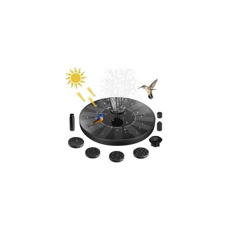 Fontaine solaire extérieure - Fontaine de jardin avec pompe 1,5 W - 7 buses pour bain d'oiseaux - Hauteur 30-50 cm - Décoration étang et patio (1/5)