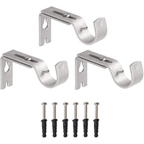 Support Mural réglable pour Tringle à Rideau 3pcs Supports de Tringle à Rideau Rod (1/5)