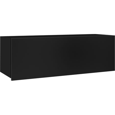 Stauraumschrank mit Klappe in schwarz Hochglanz CAIRNS-132, B/H/T ca. 105/35/32 cm (1/4)