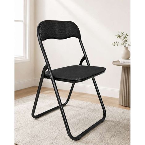 Domo Mea Sedia Pieghevole Salvaspazio - Tessuto Rete Nero - 44x45x79cm (1/3)