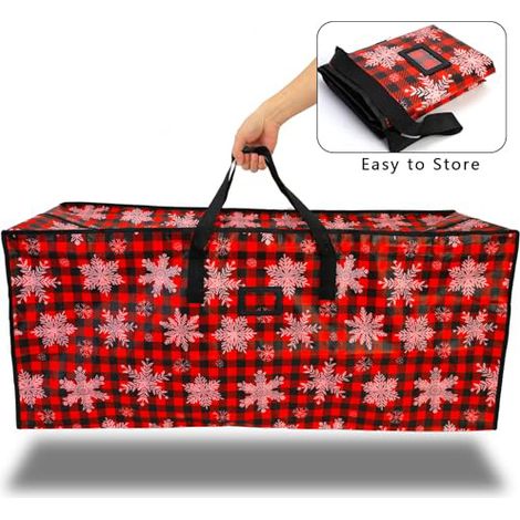 SIENTICE Foldable Christmas Tree Storage Bag with Double Zippered Handles and Duvet Cover (1657638cm, Red)