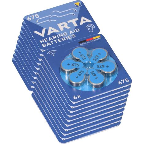 60x Varta Hearing Aid Batterie 675 PR44 Hörgerätebatterie (1/5)