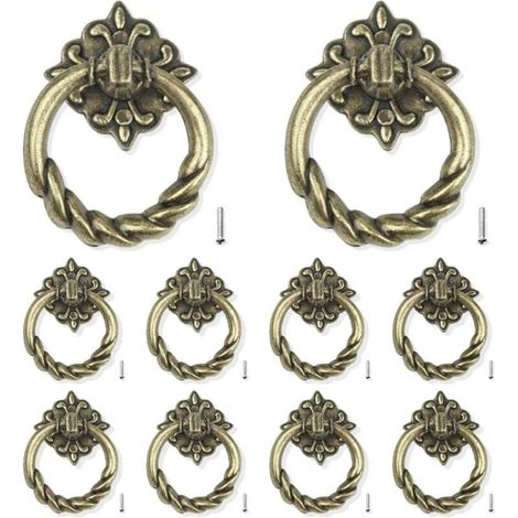 10 tiradores de puerta, tiradores de cajón, tiradores de bronce para muebles de cocina, tiradores de cajón. (1/3)
