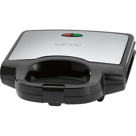 Appareil à Sandwich/Croque-Monsieur Electrique, avec Plaques Triangulaires (antiadhésives), Régulateur Automatique de la Température 750 W, Noir, ST3778 (1/5)