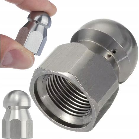 Ersatzdüse KRET 3/8" kompatibel mit Hochdruckreinigern KARCHER HD HDS – 4 Düsen 3 hinten 1 vorne Edelstahl