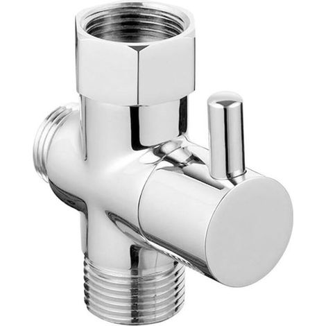 Valve 3 voies en laiton massif G1/2" Douchette Composants de Douche Raccord universels (1/5)