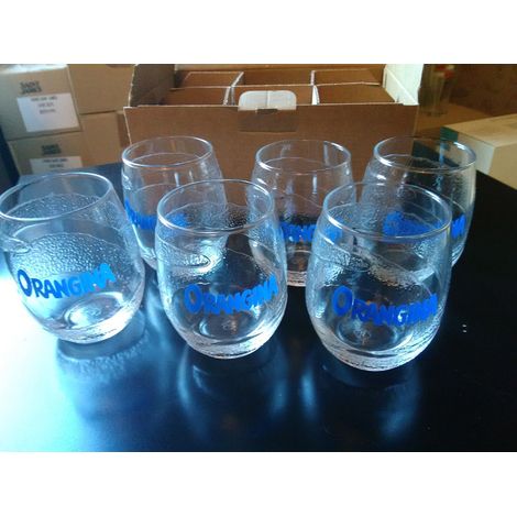 Lot de 6 verres Orangina “Zeste Bleu” - Verres à soda neufs