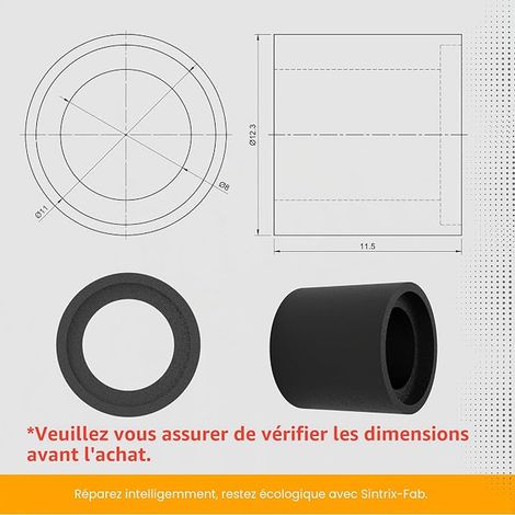 Set of sliding sockets, sliding bearings, hinge rings, hinge sockets, suitable for roof window hinges (1/3)