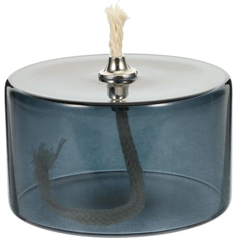 Lampe à Pétrole Verre Gris Foncé Mèche Métallique, Décoration pour Maison, Bar, Restaurant et Boîte de Nuit (1/5)