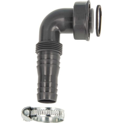 tecuro 90° Geräteanschlusstülle 1 Zoll ÜWM x Tülle 19-23 mm oder 3/4 Zoll AG, extra lang, für Spülensiphon, REZYKLAT