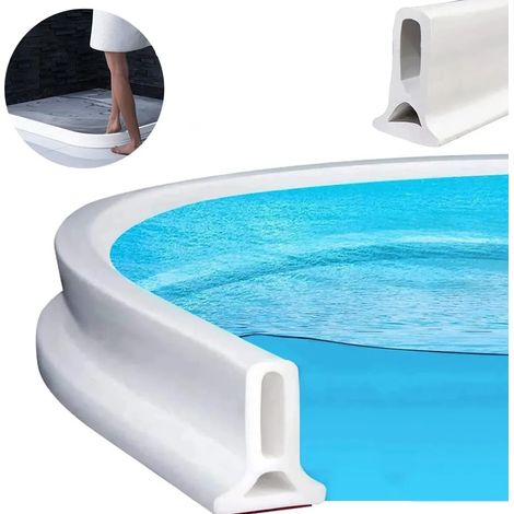 1 Meter lange, selbstklebende Silikon-Dichtungsleiste und Wasserstoppschwelle für Duschkabinen im Badezimmer (1/5)
