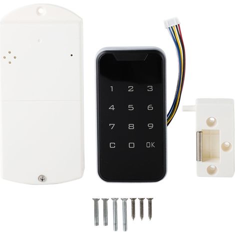 Kit de verrouillage électronique pour armoire, sans clé, avec clavier à code et serrure intelligente pour tiroirs, placards et penderies. (1/5)
