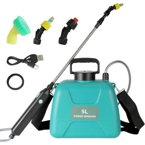 5-Liter-Elektrosprühgerät, wiederaufladbare Teleskoppistole mit 2 Düsen und Weitöffnungskappe (5 l) (1/5)