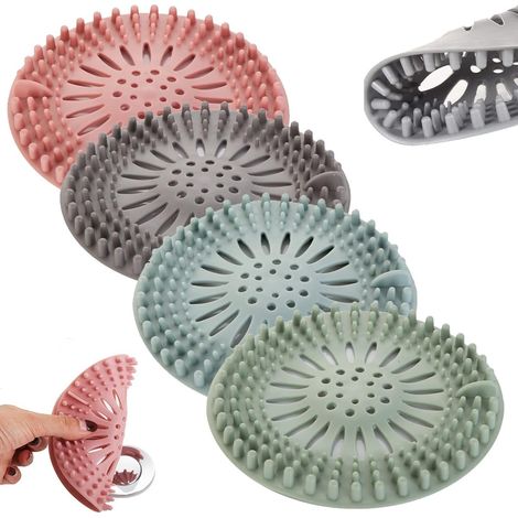 Tappo di scarico in silicone - Filtro per lavandino - Scarico doccia - 4 pezzi - Filtro di scarico - Scarico - Tappo per lavandino - Filtro universale per capelli - 4 pezzi (1/3)
