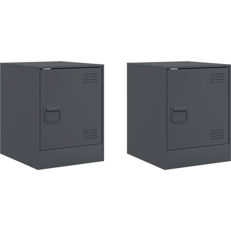 Maison Exclusive - Tables de chevet 2 pcs anthracite 34,5x39x44 cm acier