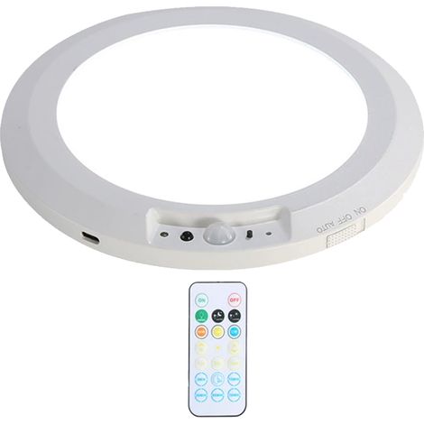 Plafonnier sans fil avec détecteur de mouvement – Batterie 10 000 mAh, design fin, luminaire rond avec minuterie, 3 températures de couleur – pour couloirs et espaces intérieurs (1/5)