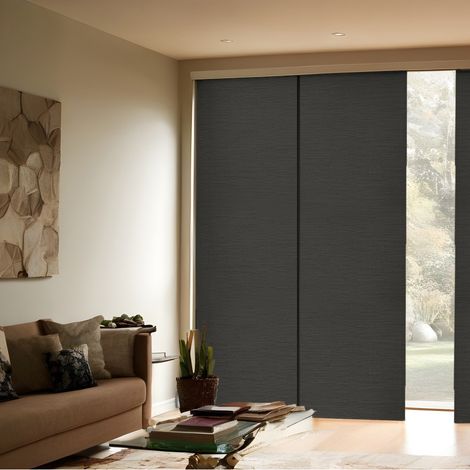 Secodir – Tissu technique pour paroi japonaise 60 x 245 cm – Semi-occultant ardoise – Lesté avec barre métallique – Installation facile (1/5)