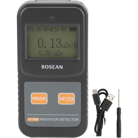 Compteur Geiger numérique FS 1000, détecteur de radiations nucléaires bêta gamma rayons X, détecteur de rayons radioactifs noir (1/5)