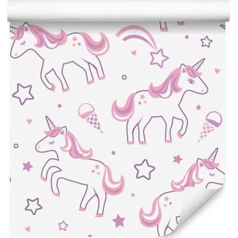 Papel pintado Unicornios entre las estrellas para salón y dormitorio 50x1000 cm (1/5)