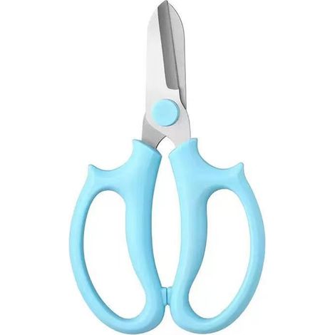Ciseaux de fleuriste à lames tranchantes, petits et légers, en acier inoxydable, pour la coupe des branches de fleurs en horticulture (bleu). (1/5)