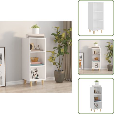 The Living Store Sideboard Weiß 34,5x32,5x90 cm Holzwerkstoff - Holzwerkstoff (1/5)