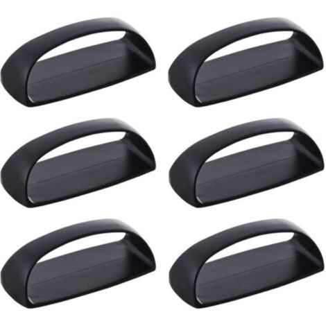 Lot de 6 poignées autocollantes pour tiroirs, portes coulissantes, fenêtres en verre, armoires, sans perçage, 6 pièces/ensemble (noir) (1/4)